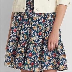 Lauren Ralph Lauren Floral Blue Skirt Size 8
